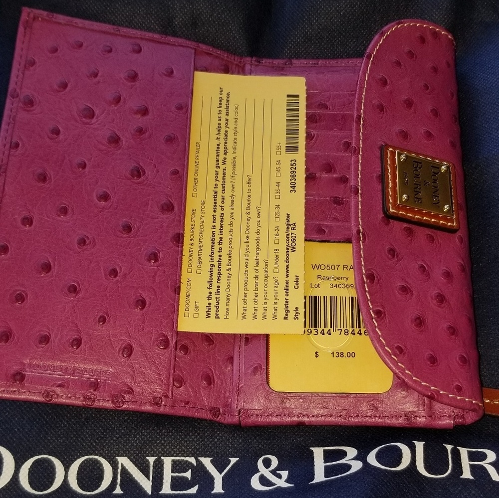 Dooney & Bourke Ostrich leather continental clutch